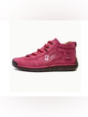 Women’s Maroon Lace-Up High-Top Shoe